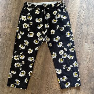 Floral Black Pants